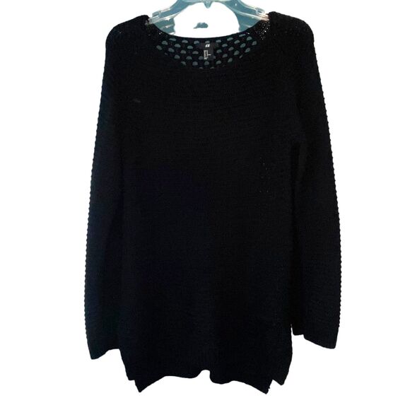 H&M Women's Black Knit Long Sleeve Sweater Light weight Medium - Picture 3 of 12